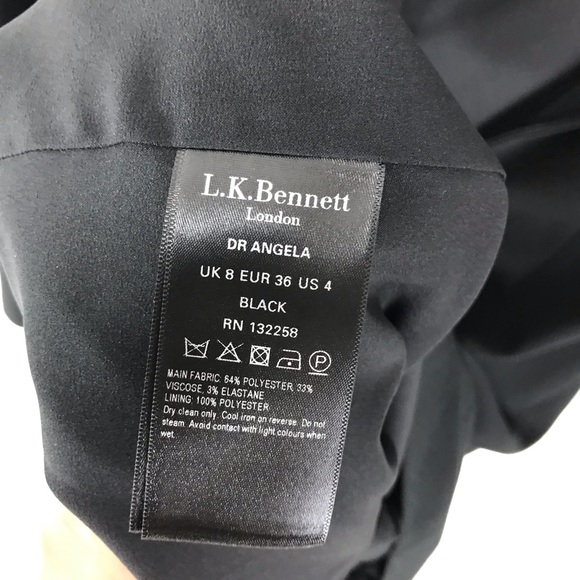 L.K. BENNETT Black Angela Long Sleeve Dress 4 - Picture 9 of 12